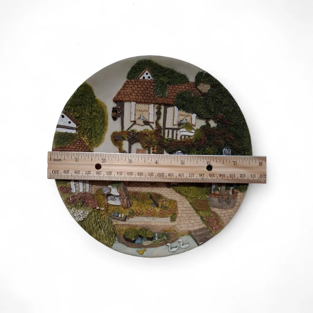 Vintage 3D Decorative Plate,‎ Sunny 1996 Swiss Cottage Farm Country House